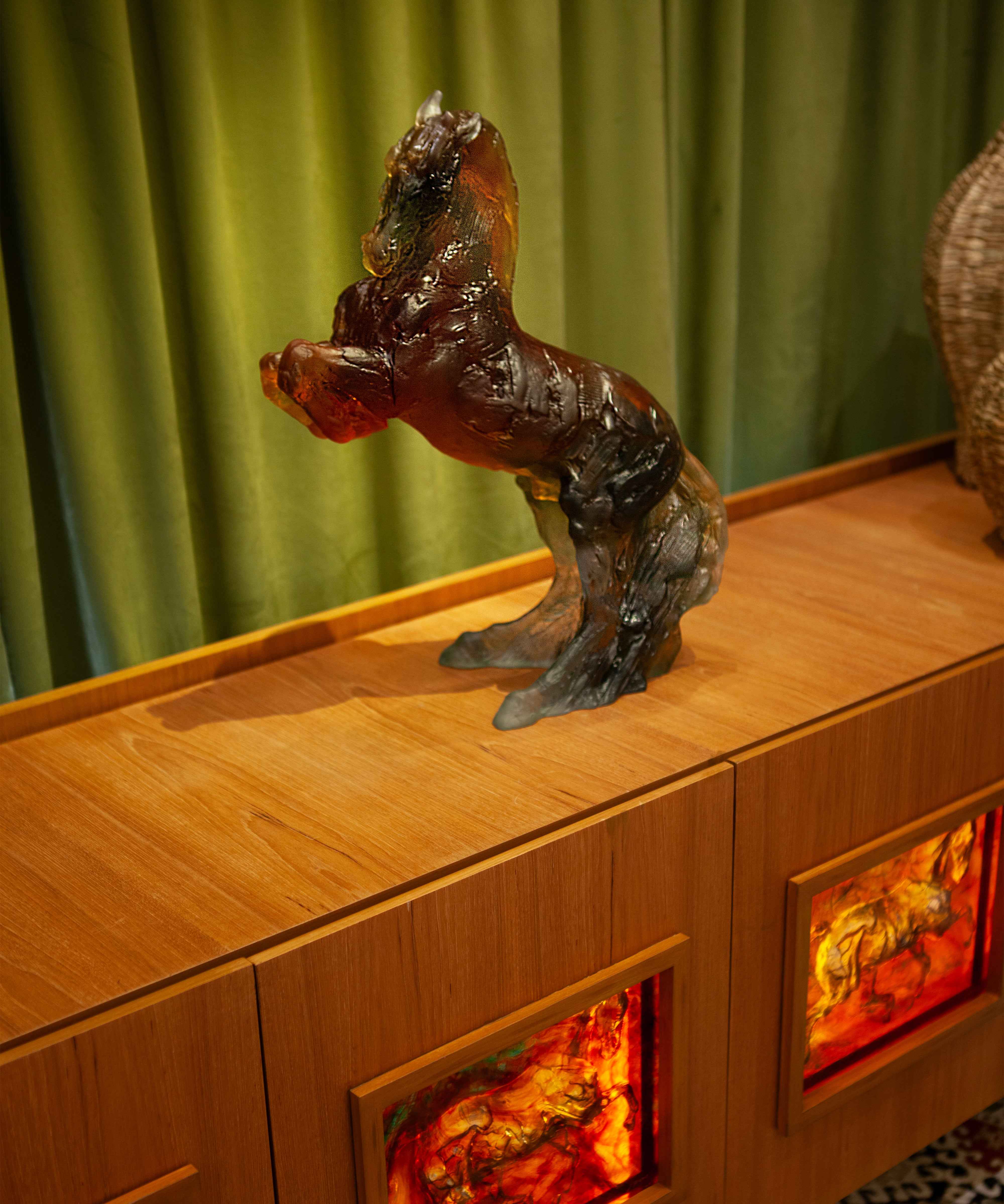 daum-art-cristal-balthazar-gris-rose-sculpture-cheval-cristal-275-ex image 4
