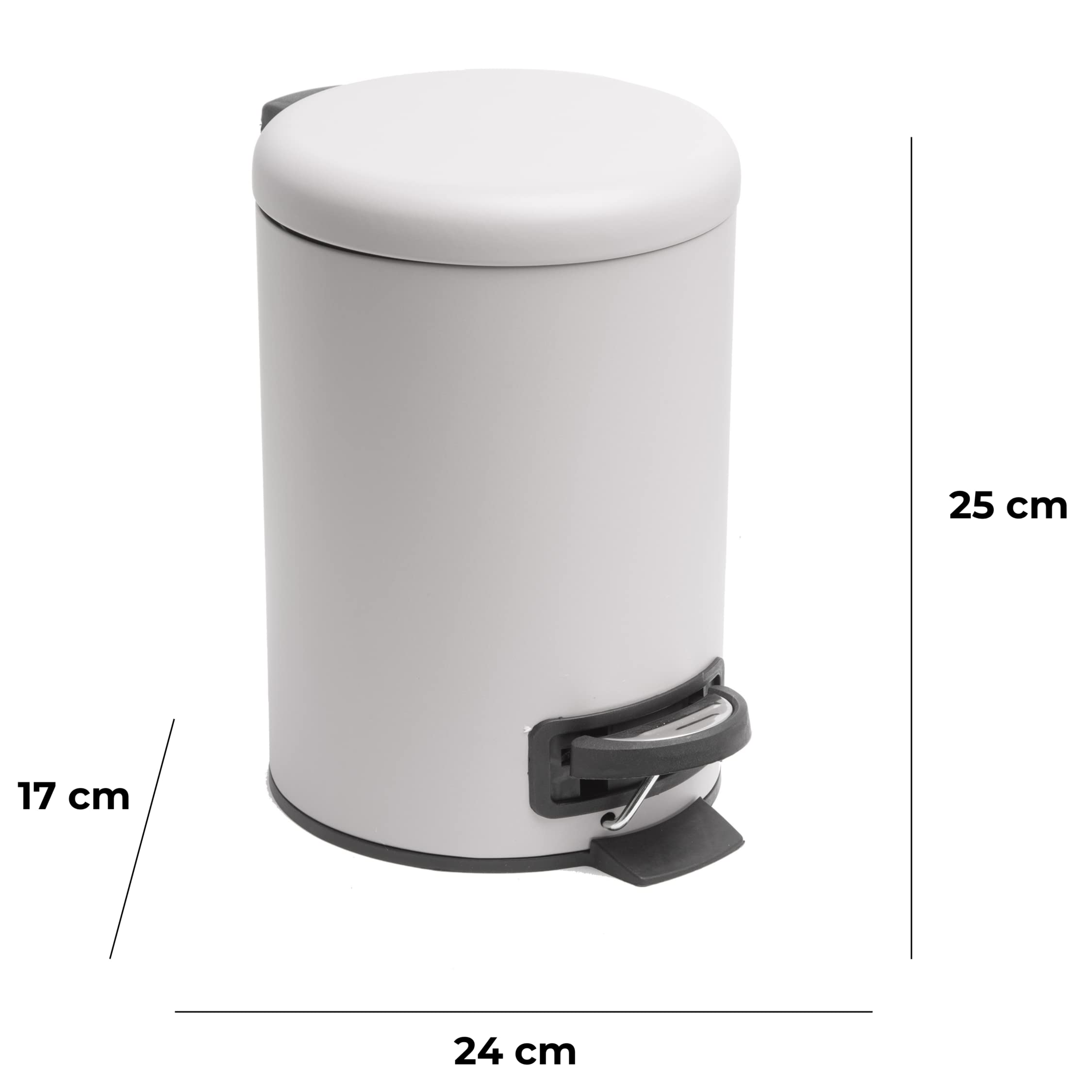 baroni-home-cestineria-poubelle-acier-blanc-3l image 6