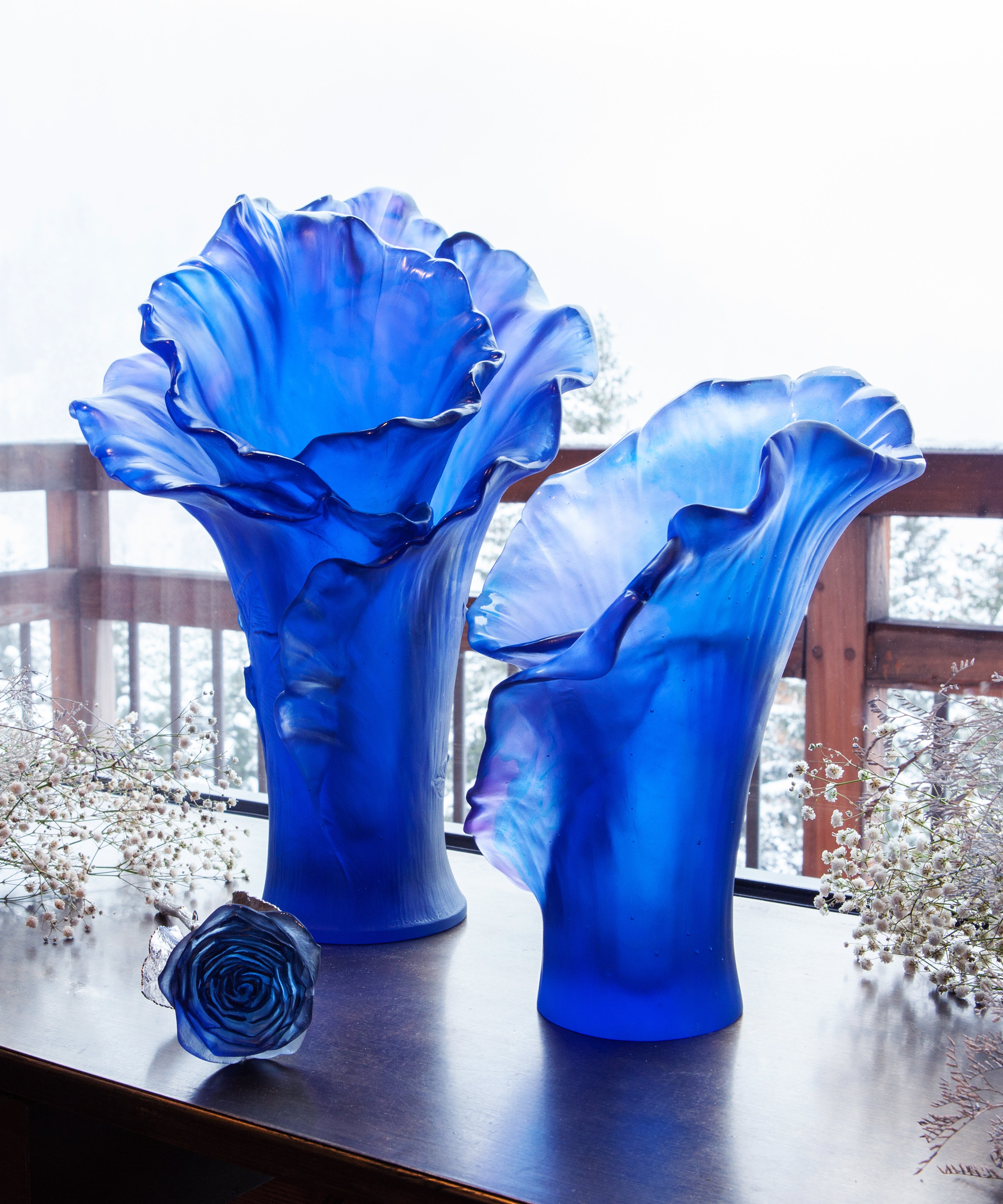 daum-univers-v-g-tal-arum-vase-moyen-bleu-nuit-cristal image 2