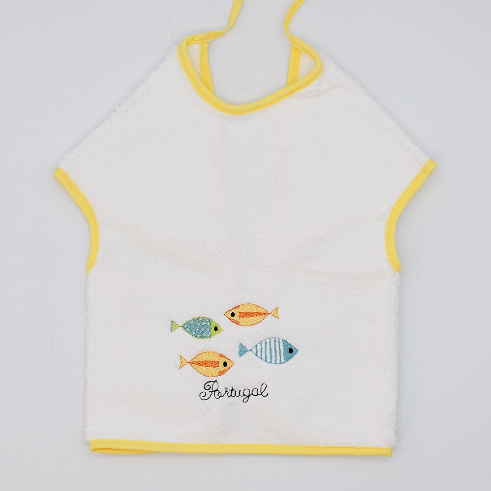 luisa-paix-o-sardinhas-bavoir-tablier-coton-jaune-48x35cm image 1