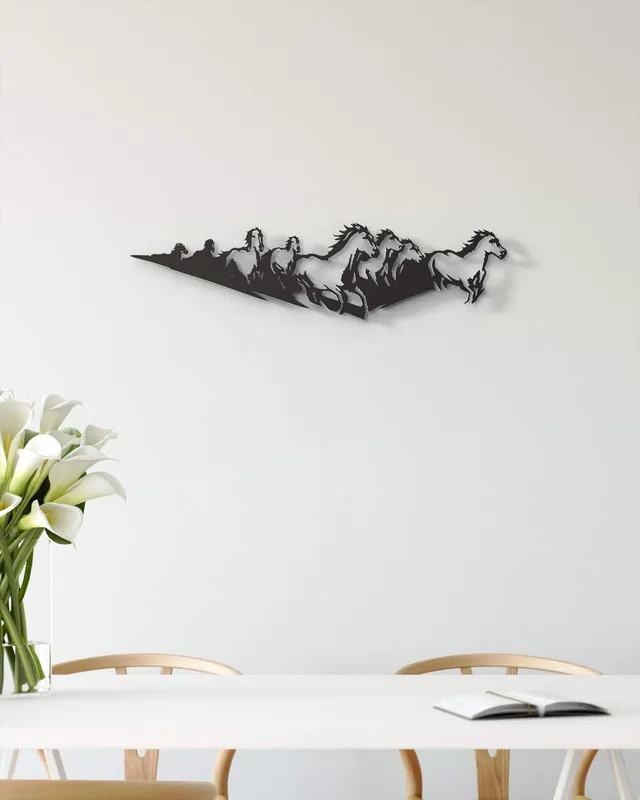 je-suis-art-animaux-chevaux-sculpture-tableau-m-tal-noir image 1