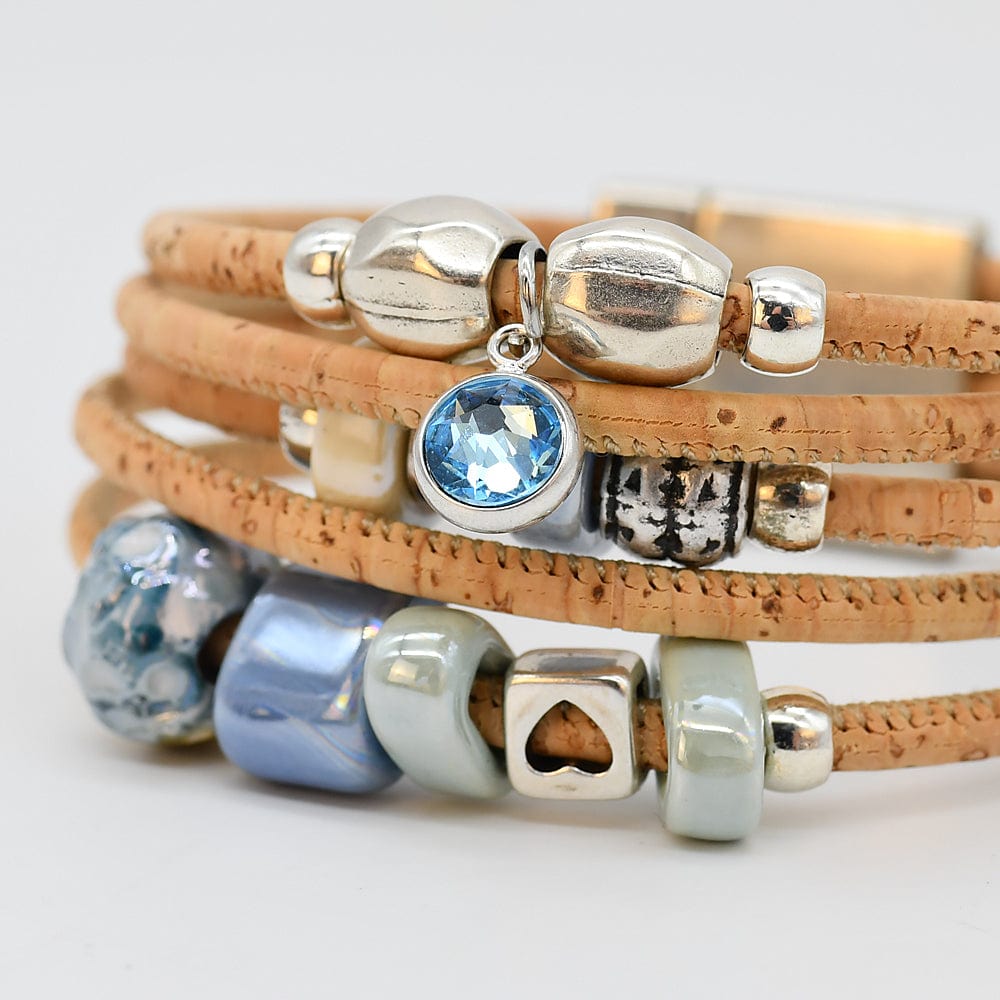 luisa-paix-o-bracelet-li-ge-perles-bleu-fermoir-aimant image 3