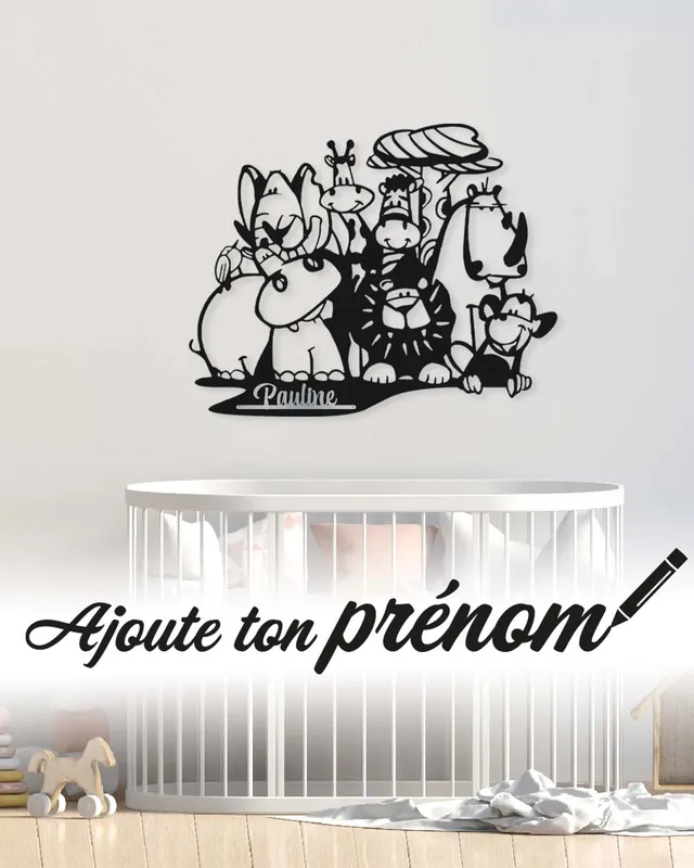 je-suis-art-enfants-jungle-d-coration-murale-m-tal-chambre-enfant image 1