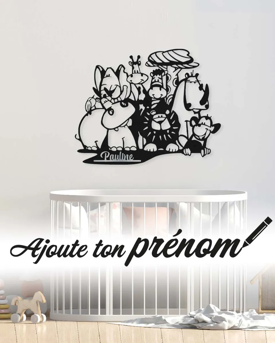 je-suis-art-enfants-jungle-d-coration-murale-m-tal-chambre-enfant image 1