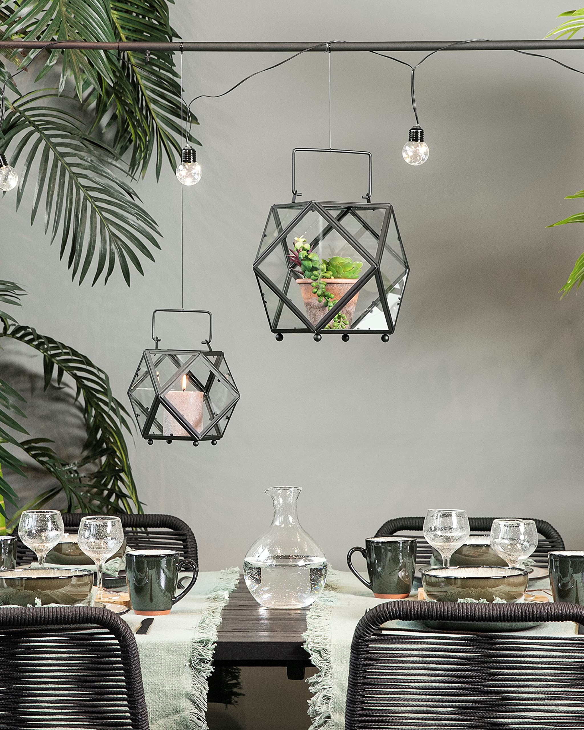mica-decorations-brienon-lanterne-noire-verre-m-tal-bougie image 3