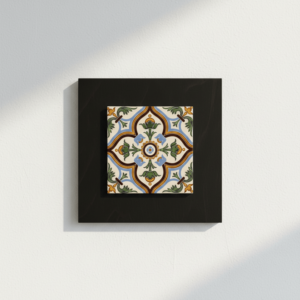 luisa-paix-o-azulejos-hispano-maure-14x14cm-carreau-relief-fait-main-3 image 2