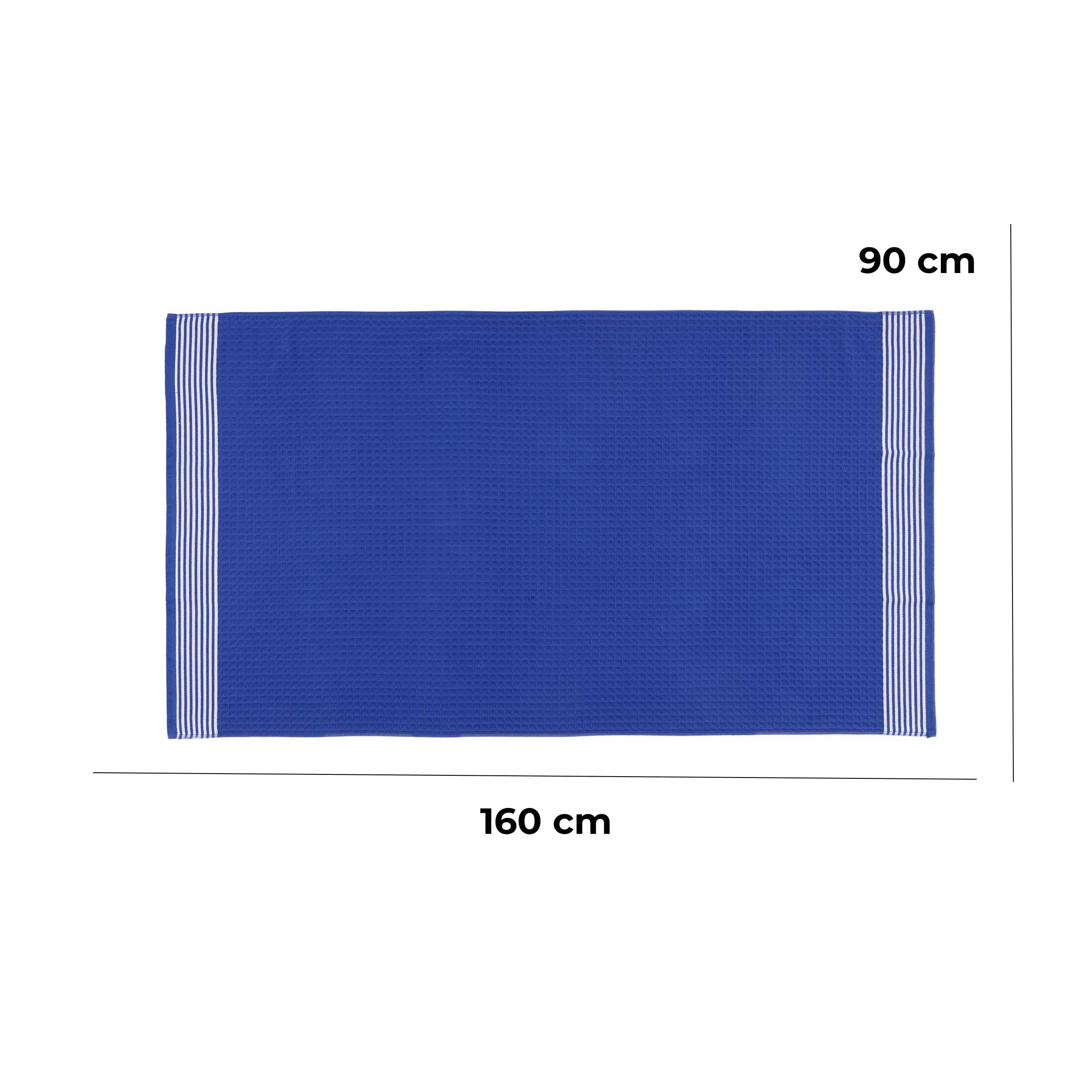 baroni-home-outdoor-serviette-plage-nid-d-abeille-bleu-royal-90x160 image 2