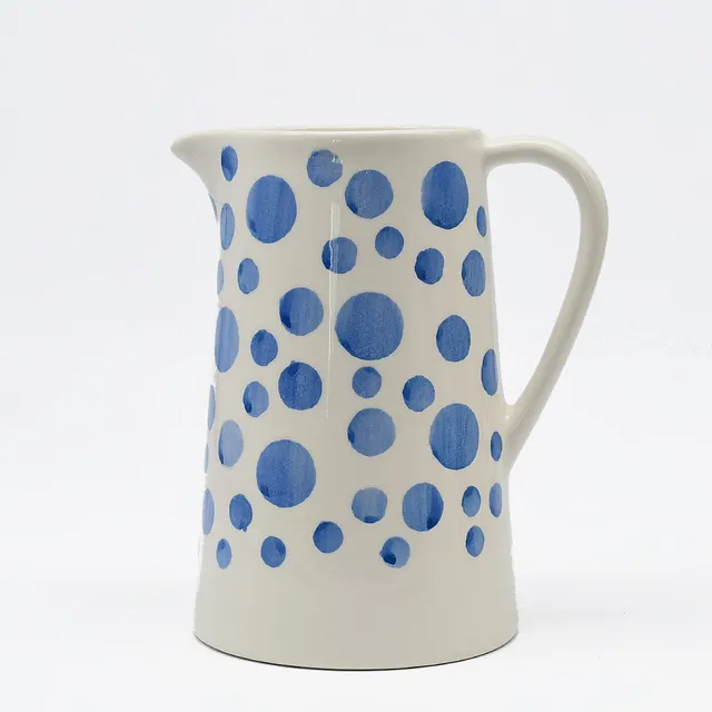 luisa-paix-o-carafe-pois-c-ramique-bleue-18cm image 1