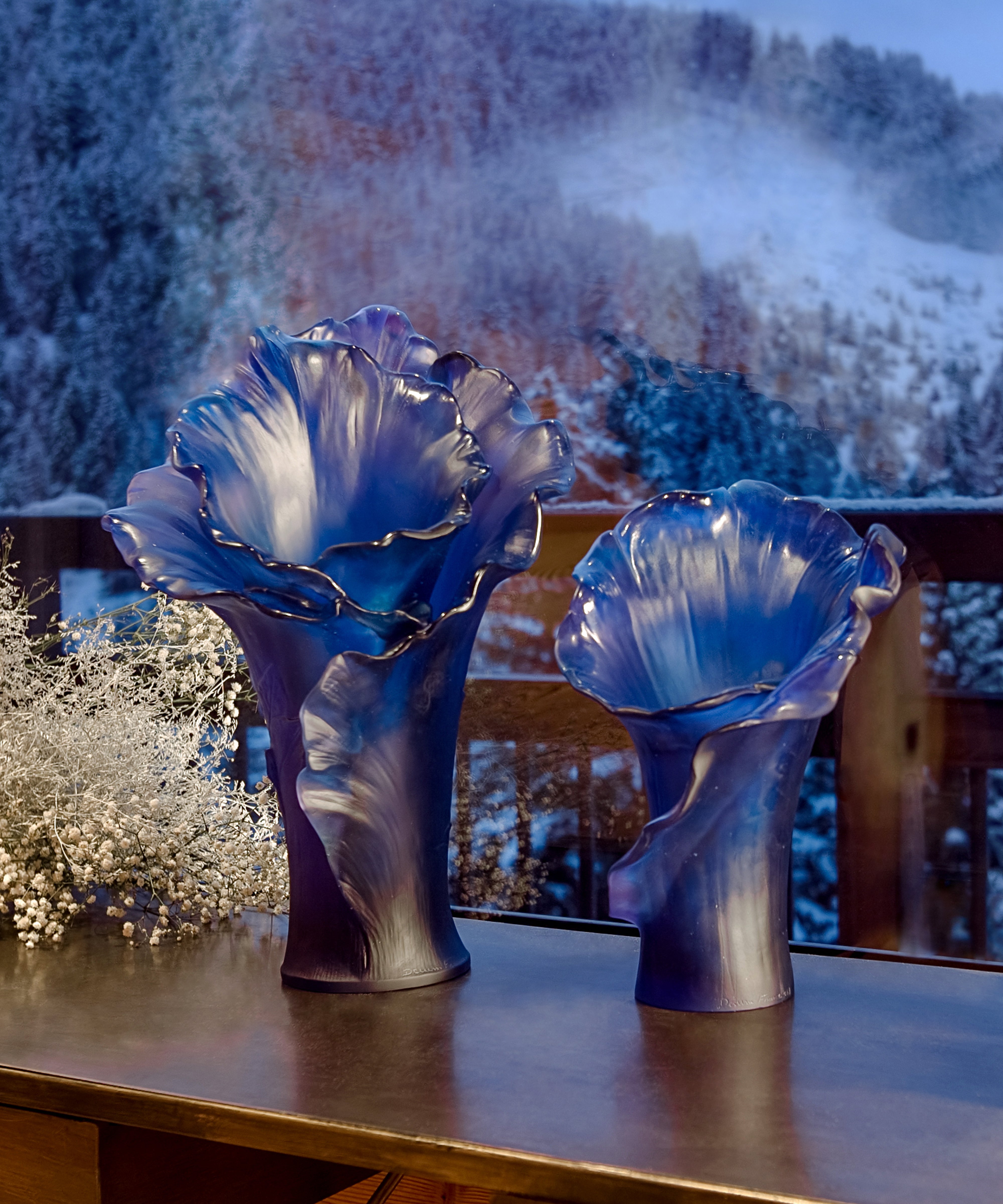 daum-univers-v-g-tal-arum-vase-grand-mod-le-bleu-nuit-cristal image 4
