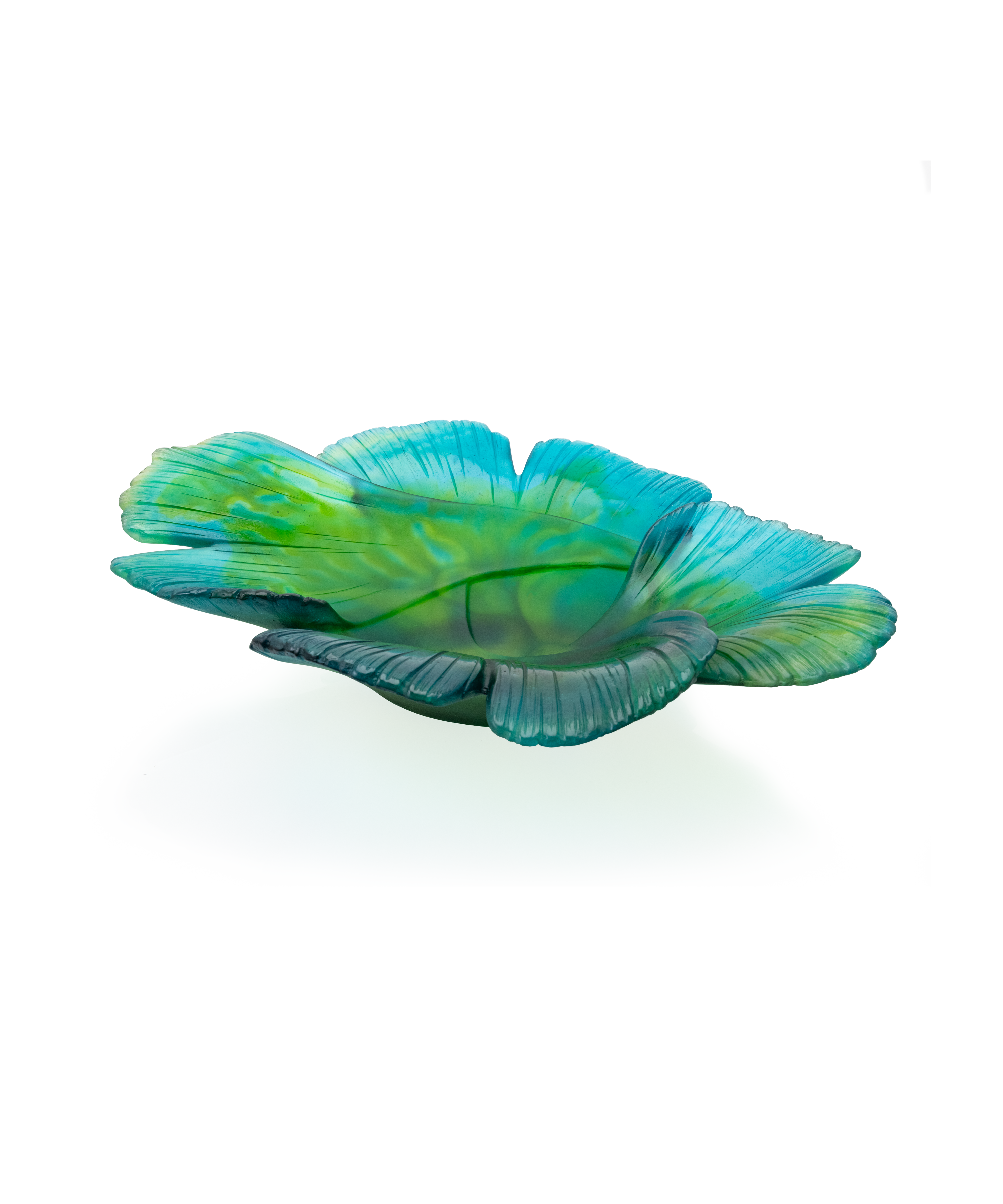 daum-ginkgo-coupe-magnum-verte-cristal-feuille image 1