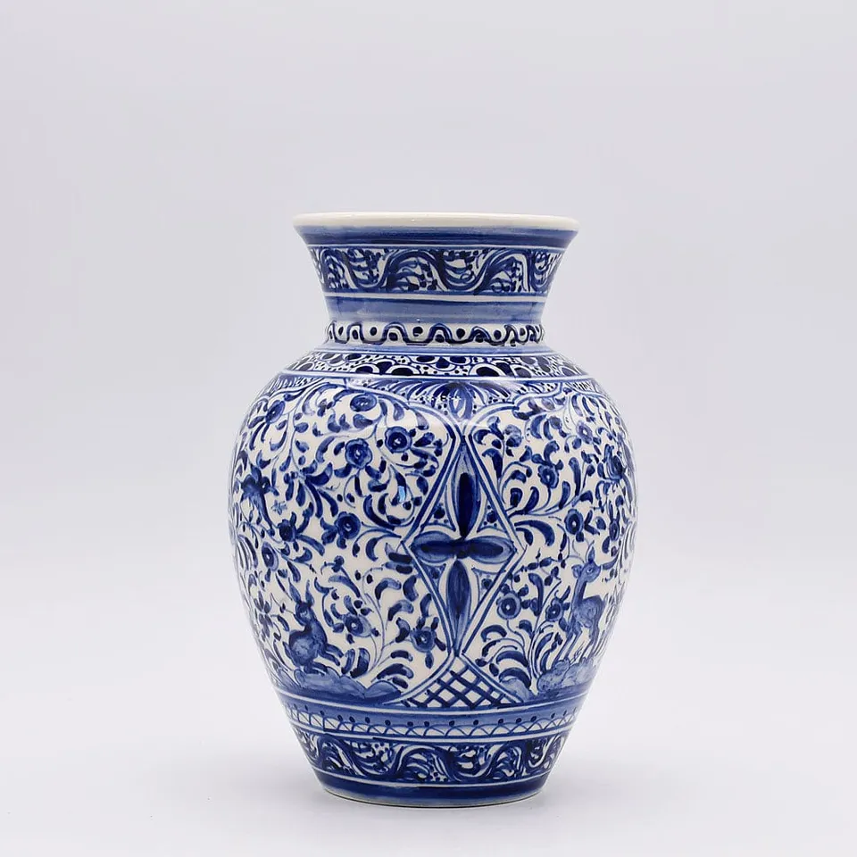 luisa-paix-o-vase-c-ramique-coimbra-bleu-22-cm-pi-ce-unique image 1