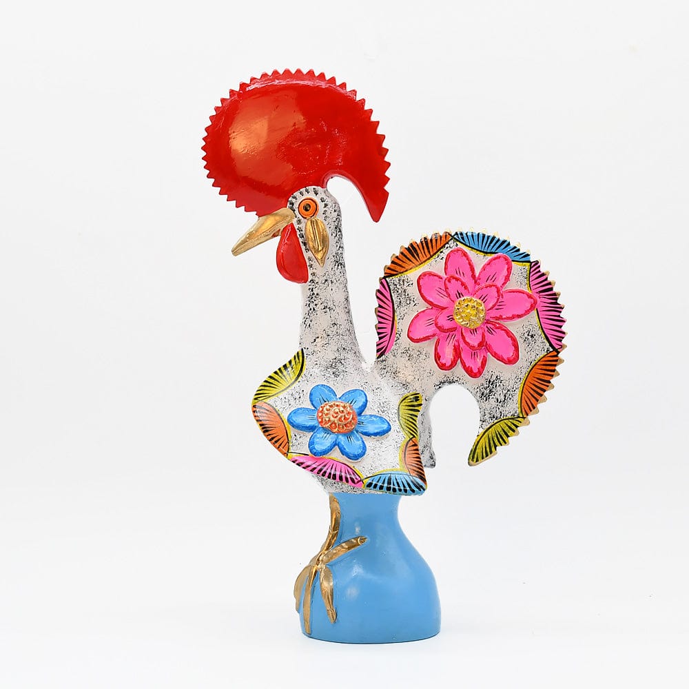 luisa-paix-o-coq-de-barcelos-40cm-blanc-c-ramique-pi-ce-unique image 2