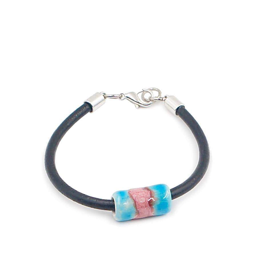 luisa-paix-o-bijoux-bracelet-c-ramique-cuir-turquoise-18-cm image 2
