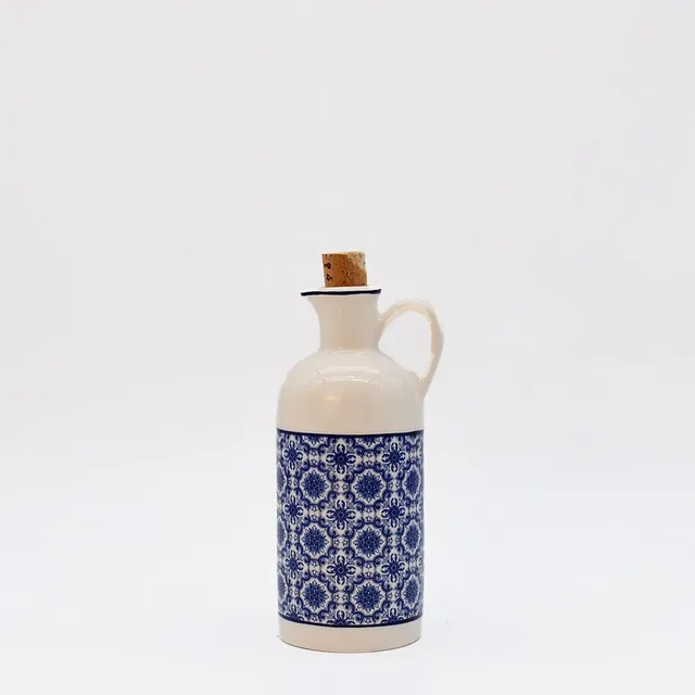 luisa-paix-o-padr-o-carafe-huile-c-ramique-bleu-500ml image 1