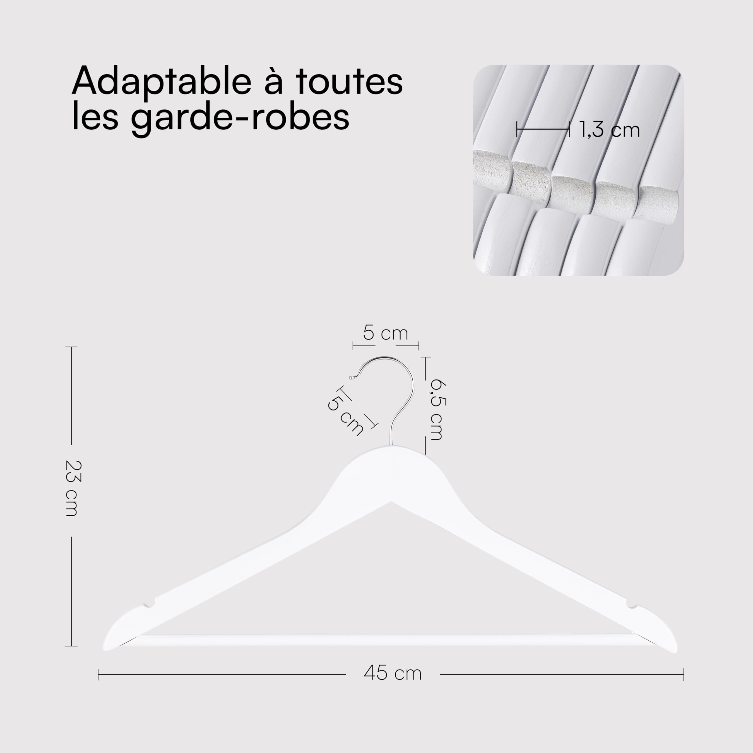 baroni-home-lot-20-cintres-bois-blanc-45-cm image 3