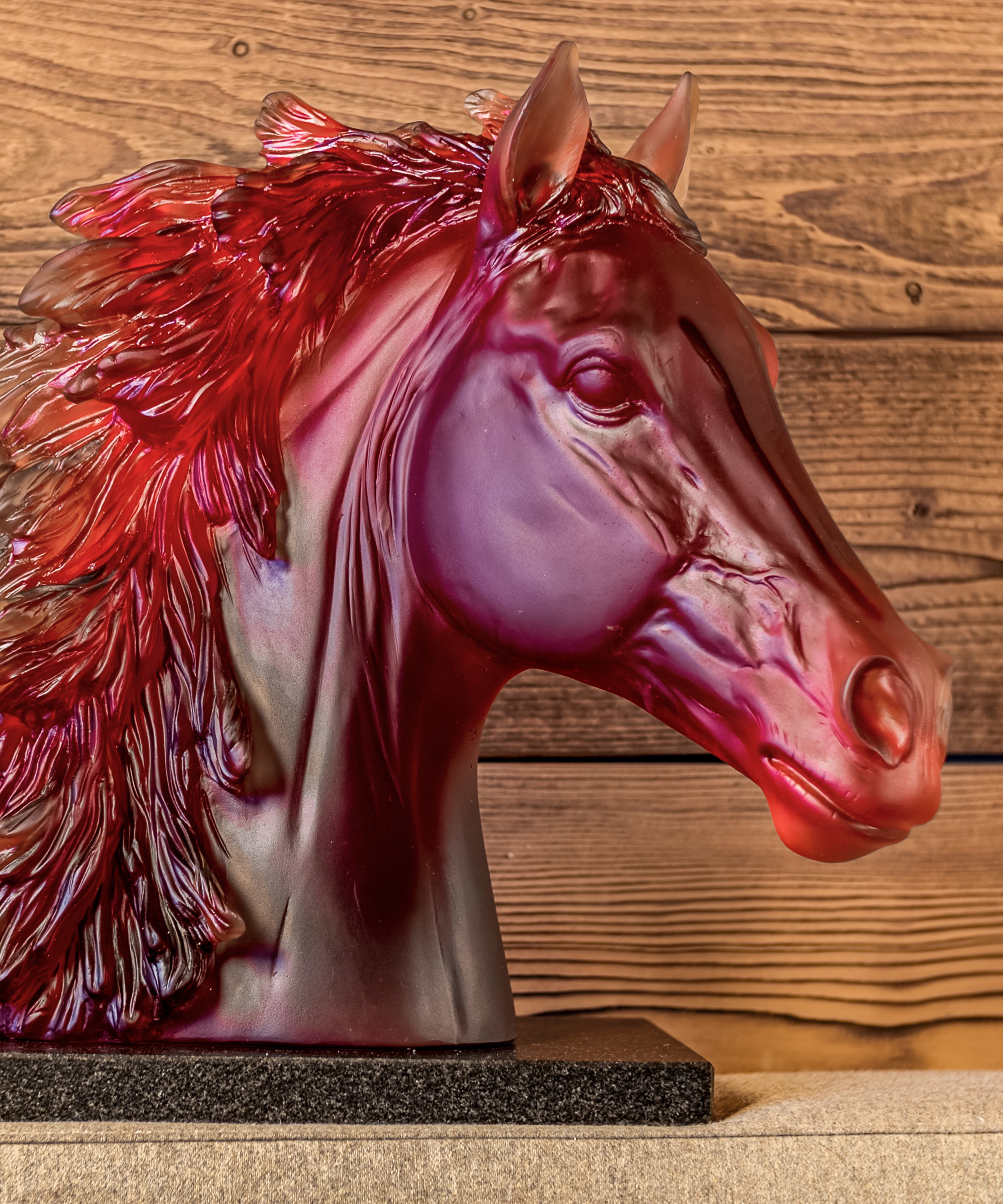 daum-univers-animalier-t-te-de-cheval-sculpture-cristal-ambre image 6