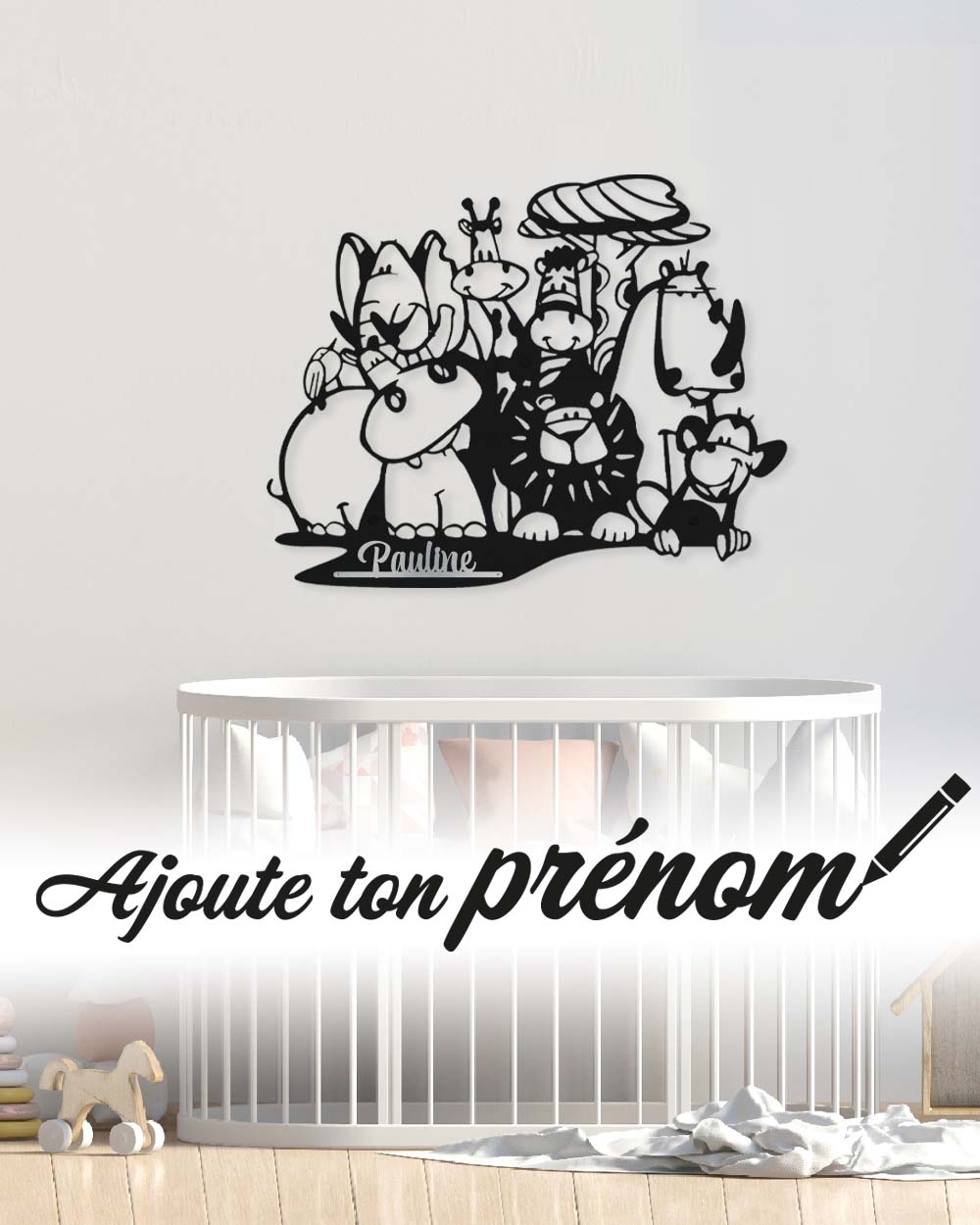 je-suis-art-enfants-jungle-d-coration-murale-m-tal-chambre-enfant image 1