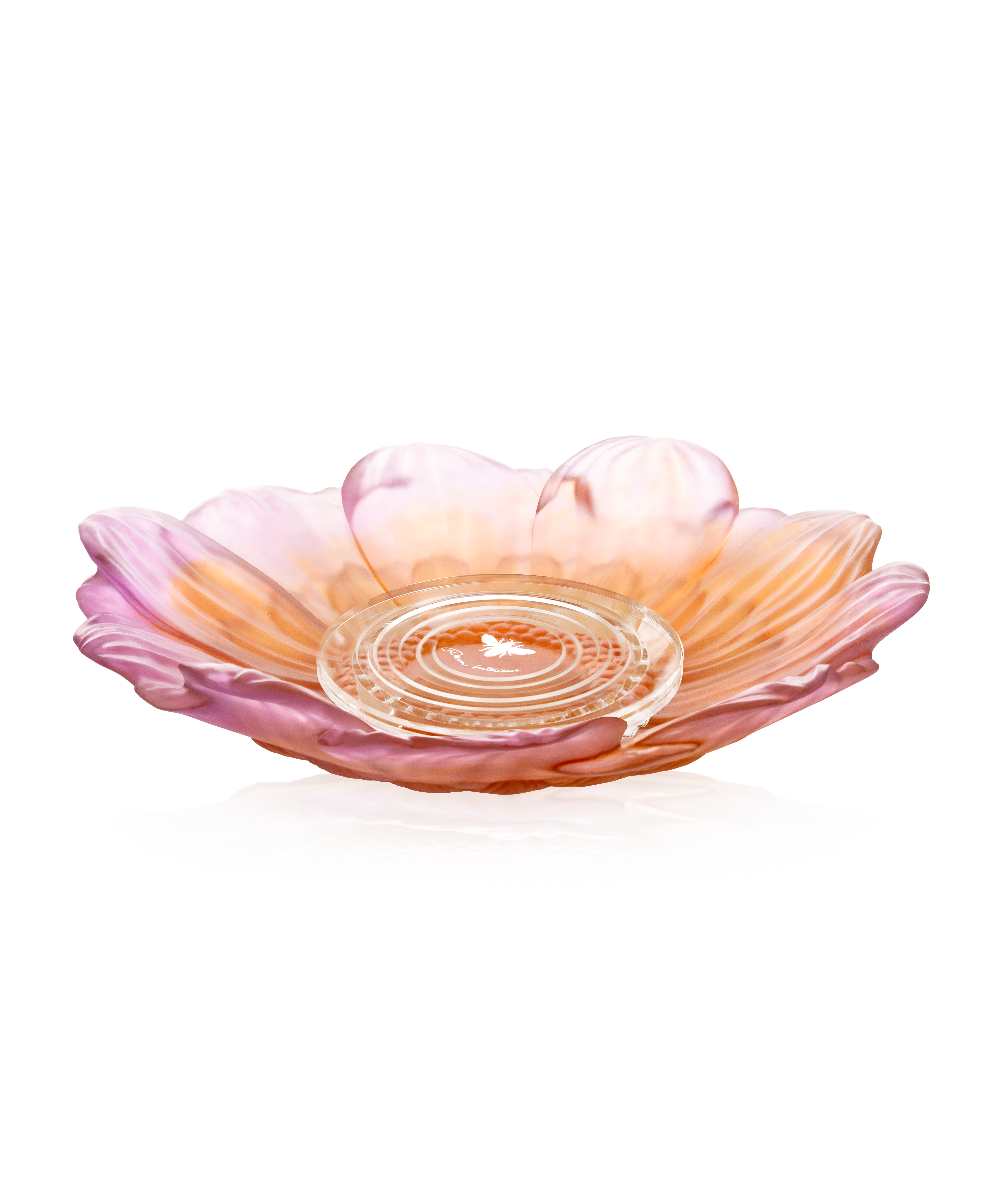 daum-or-d-abeille-fleur-de-pr-sentation-coupelle-ambre-rose image 5