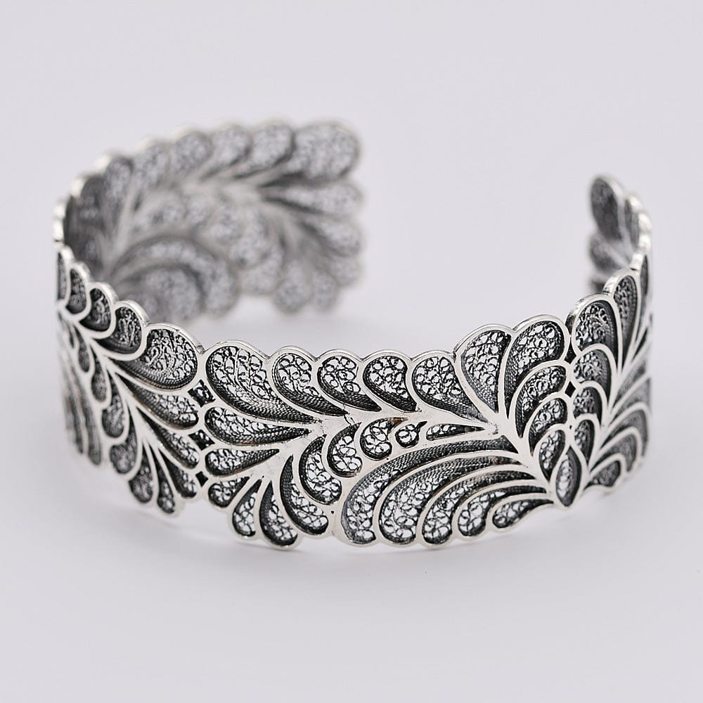 luisa-paix-o-bracelet-manchette-argent-925-filigrane-ajustable image 2