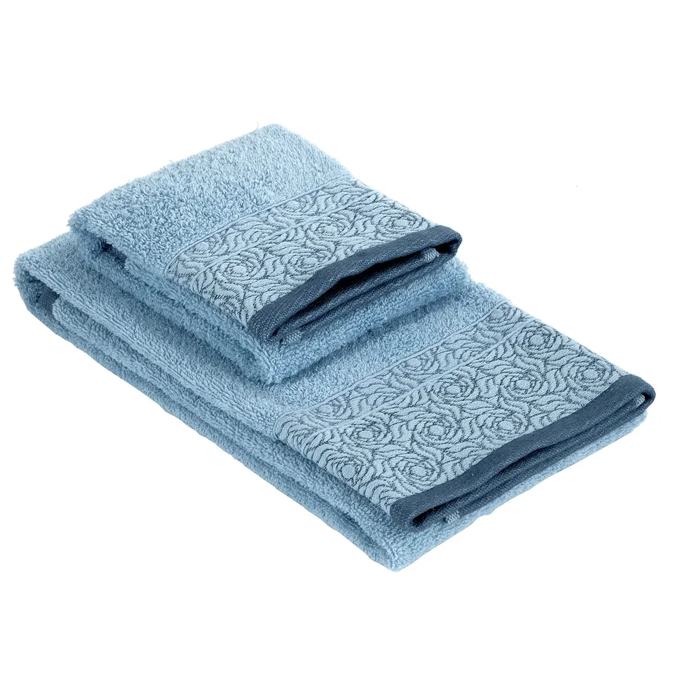 baroni-home-tessile-lot-2-serviettes-coton-roses-violet image 1