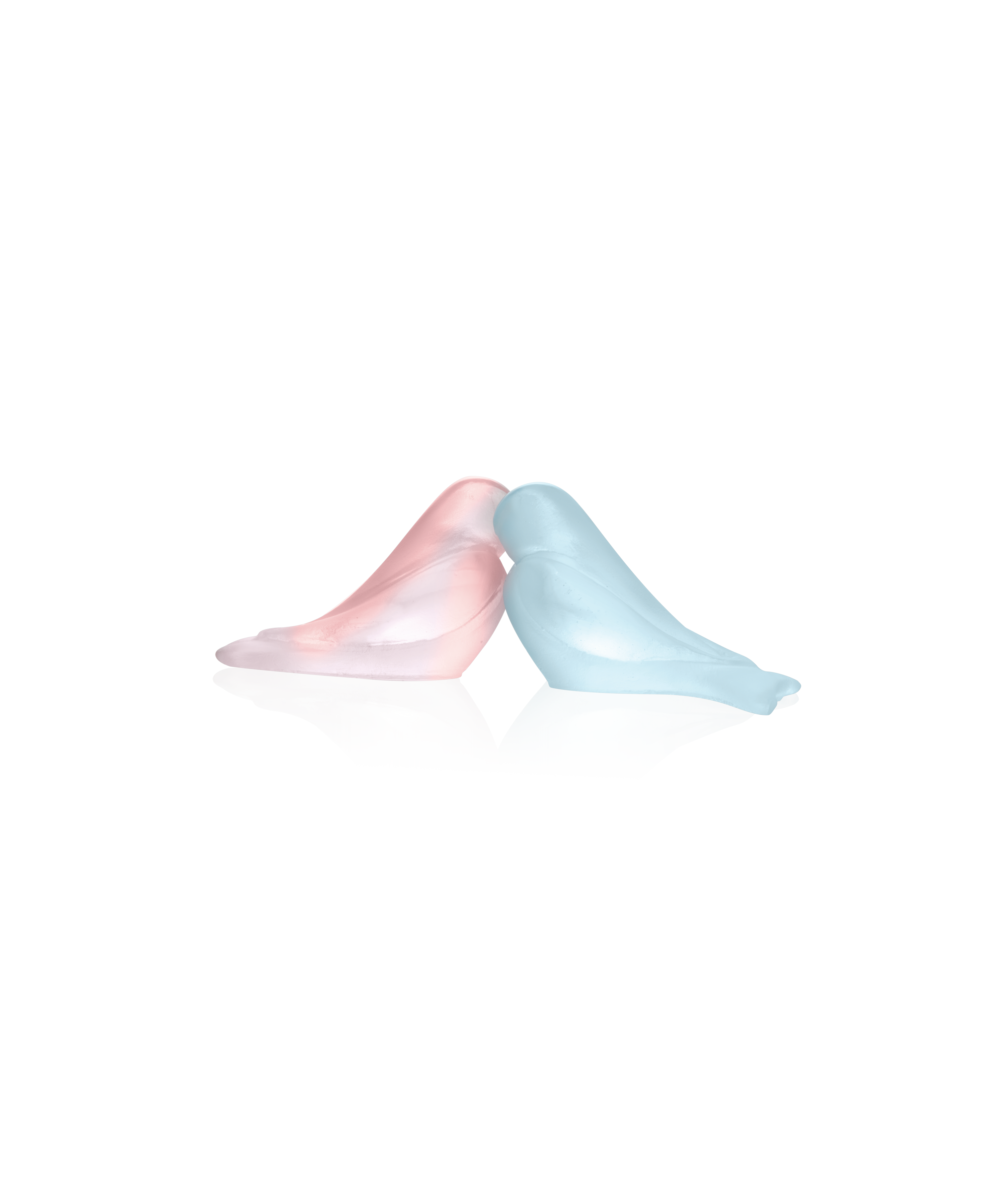 daum-les-fianc-s-rose-et-bleu-sculpture-rochon-p-te-verre image 1