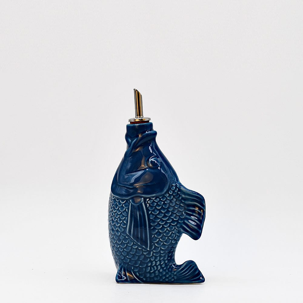 luisa-paix-o-carafe-huile-poisson-c-ramique-bleue-0-5l image 1