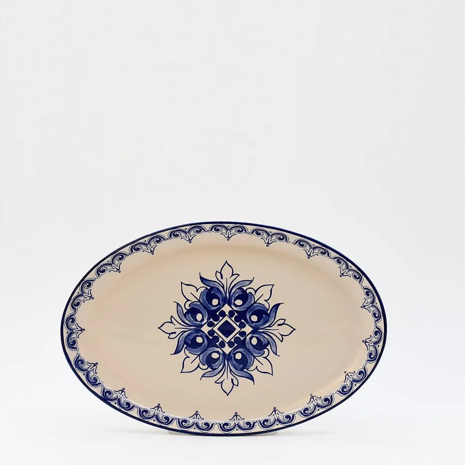 luisa-paix-o-plat-ovale-c-ramique-bras-o-bleu-26cm image 1