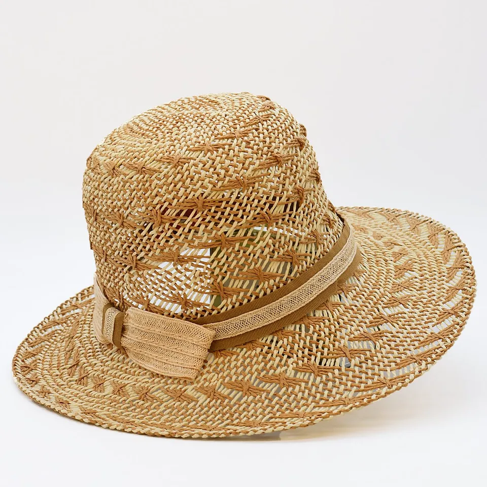 luisa-paix-o-chapeau-de-plage-fibres-v-g-tales-beige-blanc-taille-m image 1
