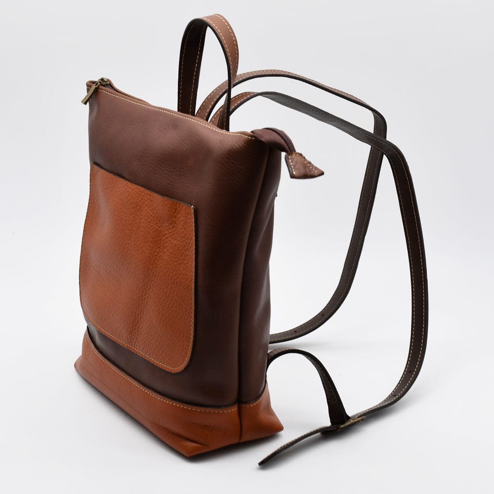 luisa-paix-o-sac-dos-cuir-marron-25x33cm-doubl-coton image 3