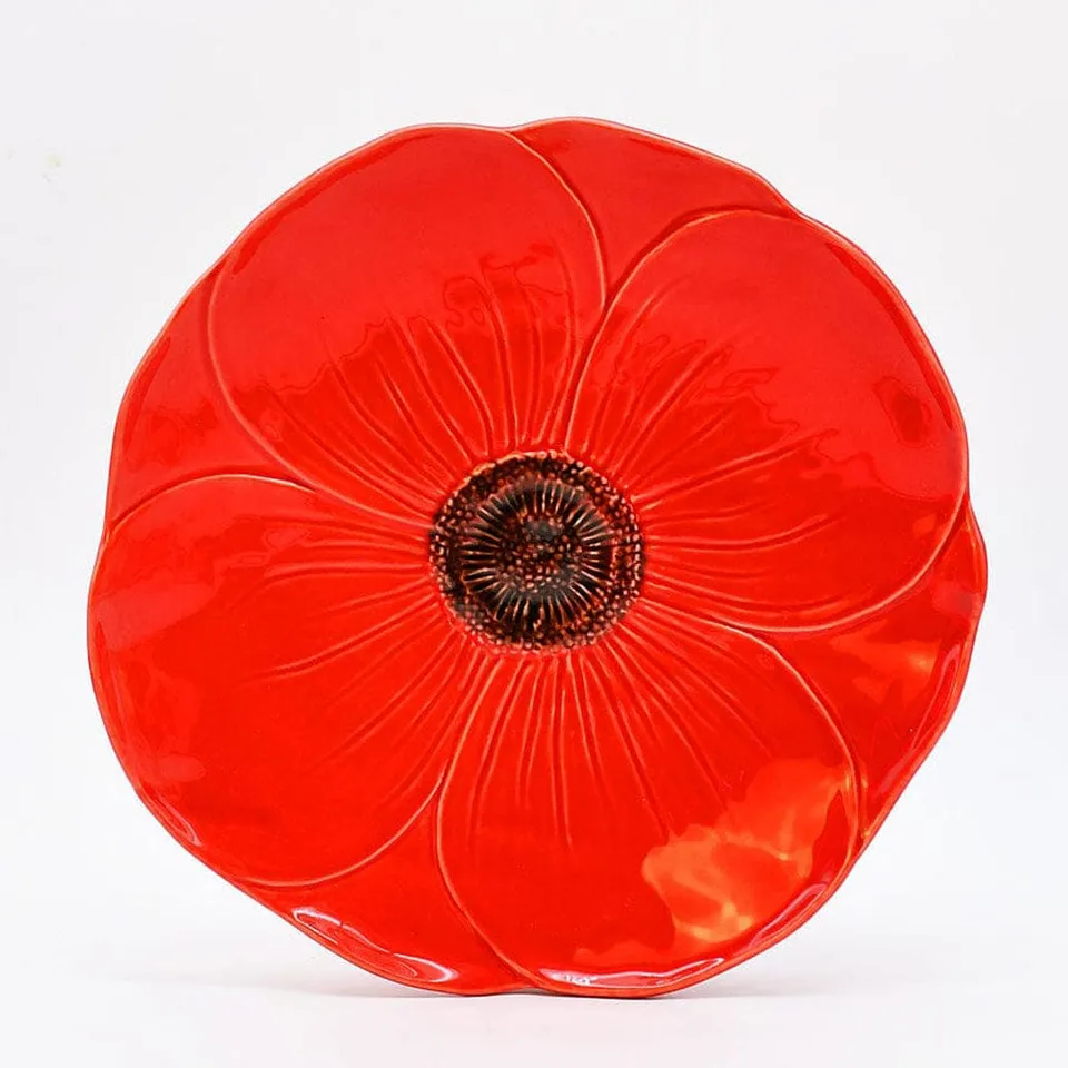 luisa-paix-o-papoila-assiette-c-ramique-rouge-coquelicot-27-cm image 1