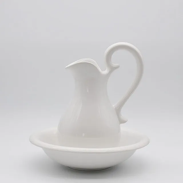 luisa-paix-o-cruche-et-bassine-toilette-c-ramique-blanc image 1