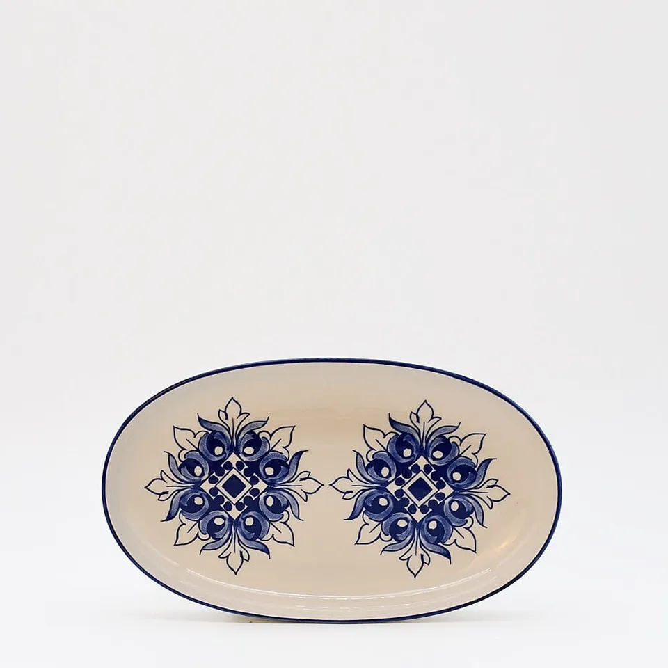 luisa-paix-o-bras-o-plat-ovale-c-ramique-bleu-26cm image 1