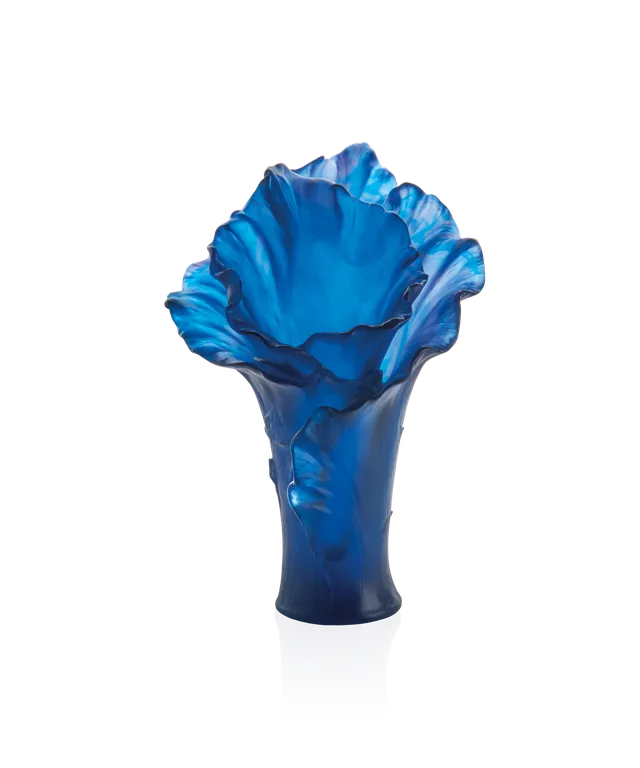 daum-univers-v-g-tal-arum-vase-grand-mod-le-bleu-nuit-cristal image 1