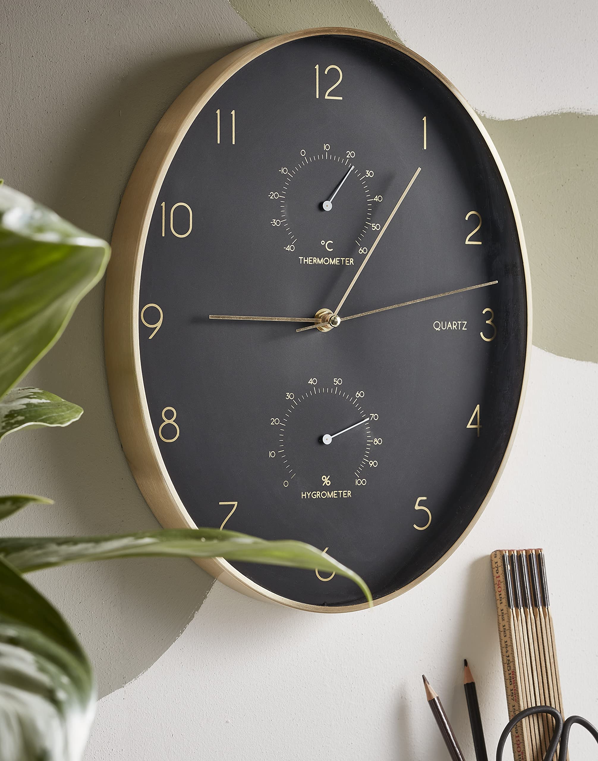 mica-decorations-andy-horloge-murale-noir-dor-35cm image 7