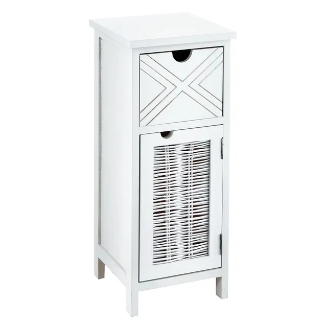 baroni-home-mobili-table-de-chevet-bois-25x25x60-cm-avec-tiroir image 1