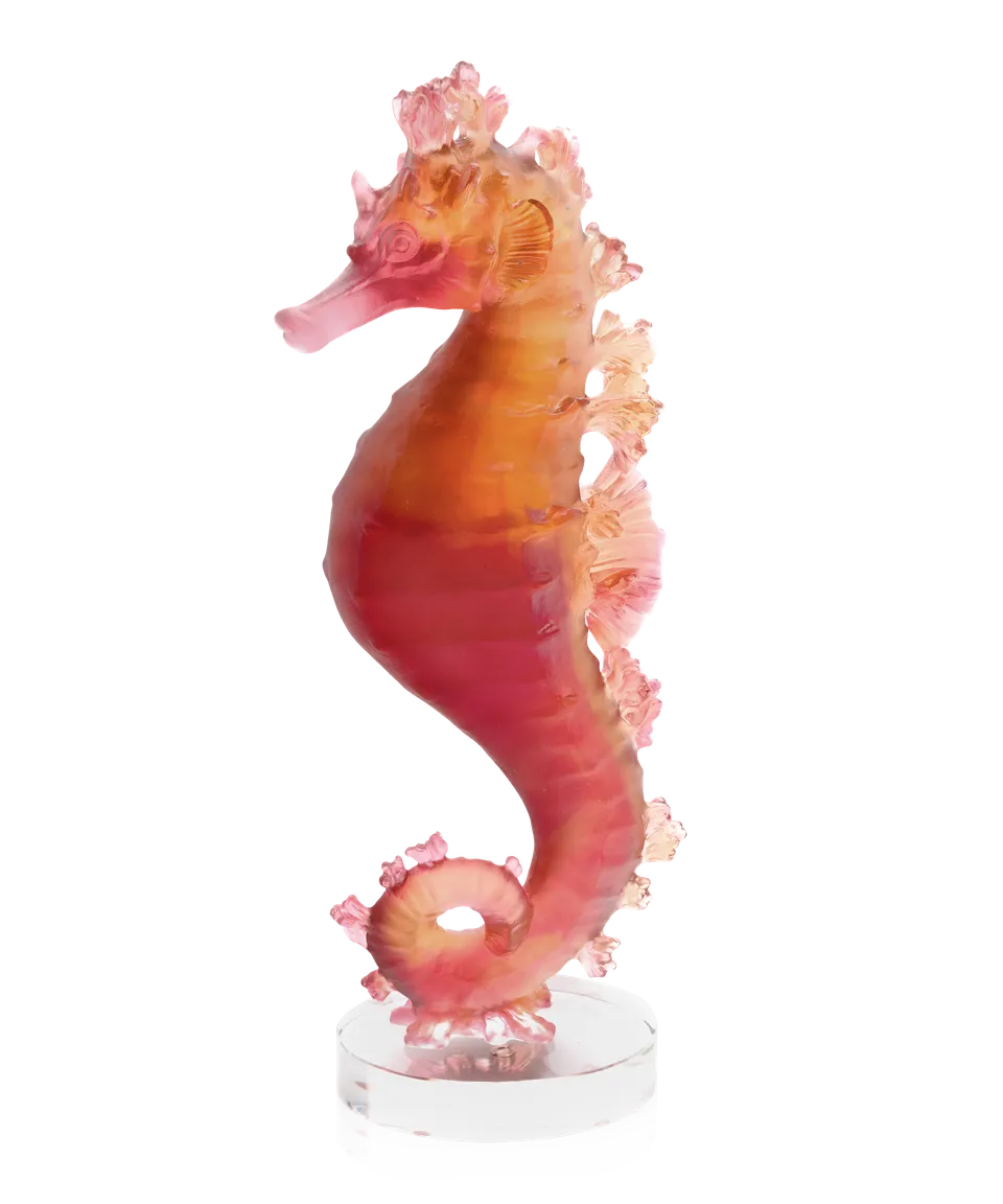daum-mer-de-corail-hippocampe-sculpture-ambre-rouge image 1