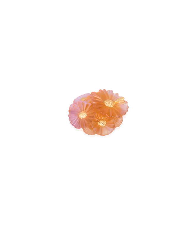 daum-or-d-abeille-petit-bouquet-d-coratif-cristal-feuille-d-or image 1