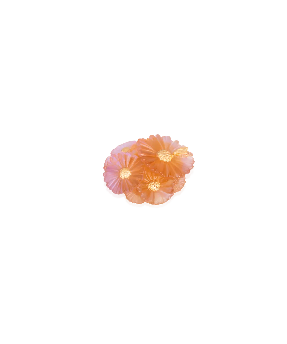 daum-or-d-abeille-petit-bouquet-d-coratif-cristal-feuille-d-or image 1