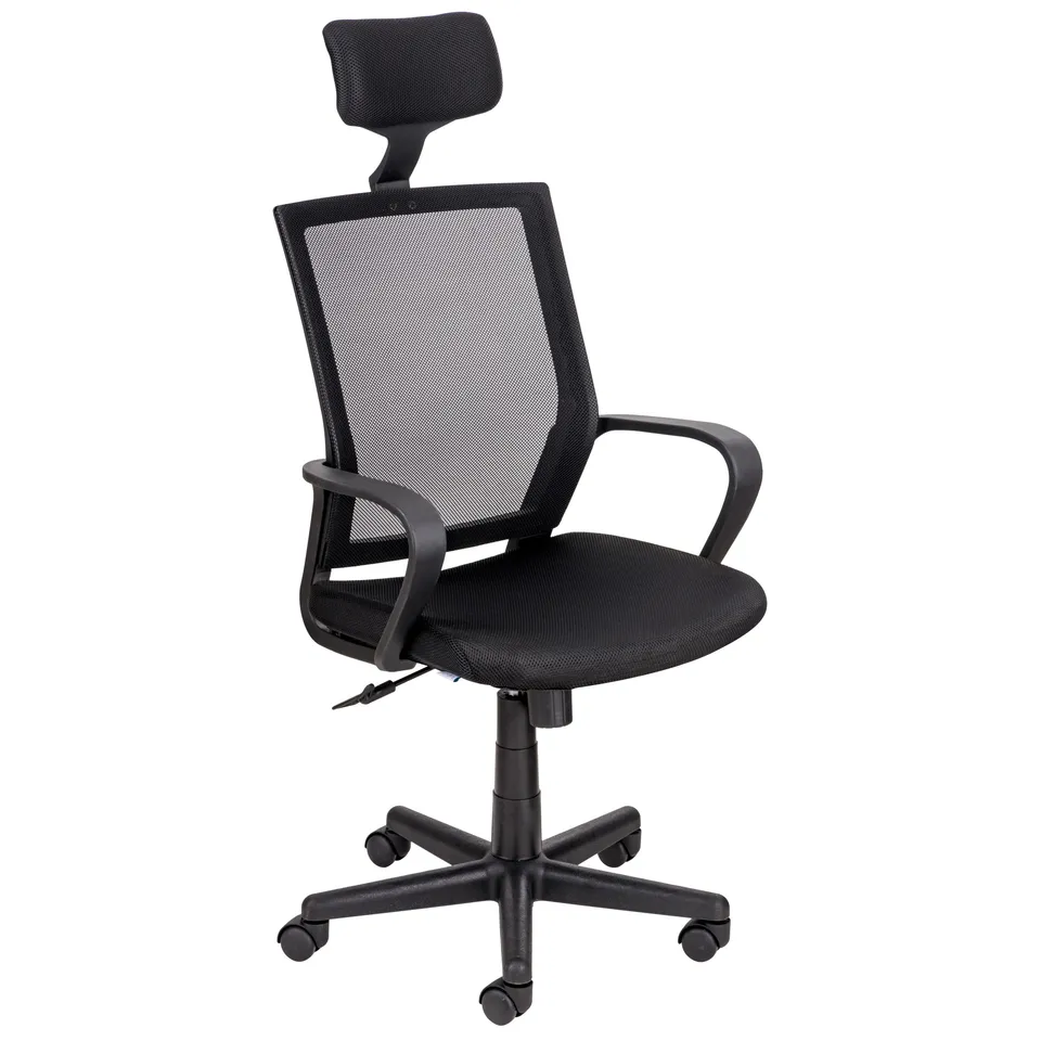 baroni-home-sedie-chaise-bureau-noire-appui-t-te-55x48x91 image 1