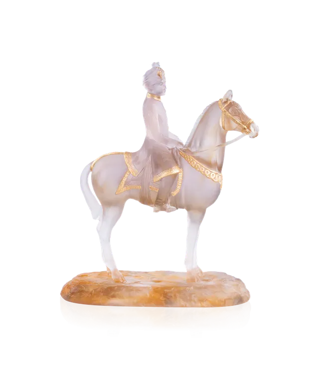 daum-cavalier-marwari-sculpture-cheval-cristal-dor-75ex image 1