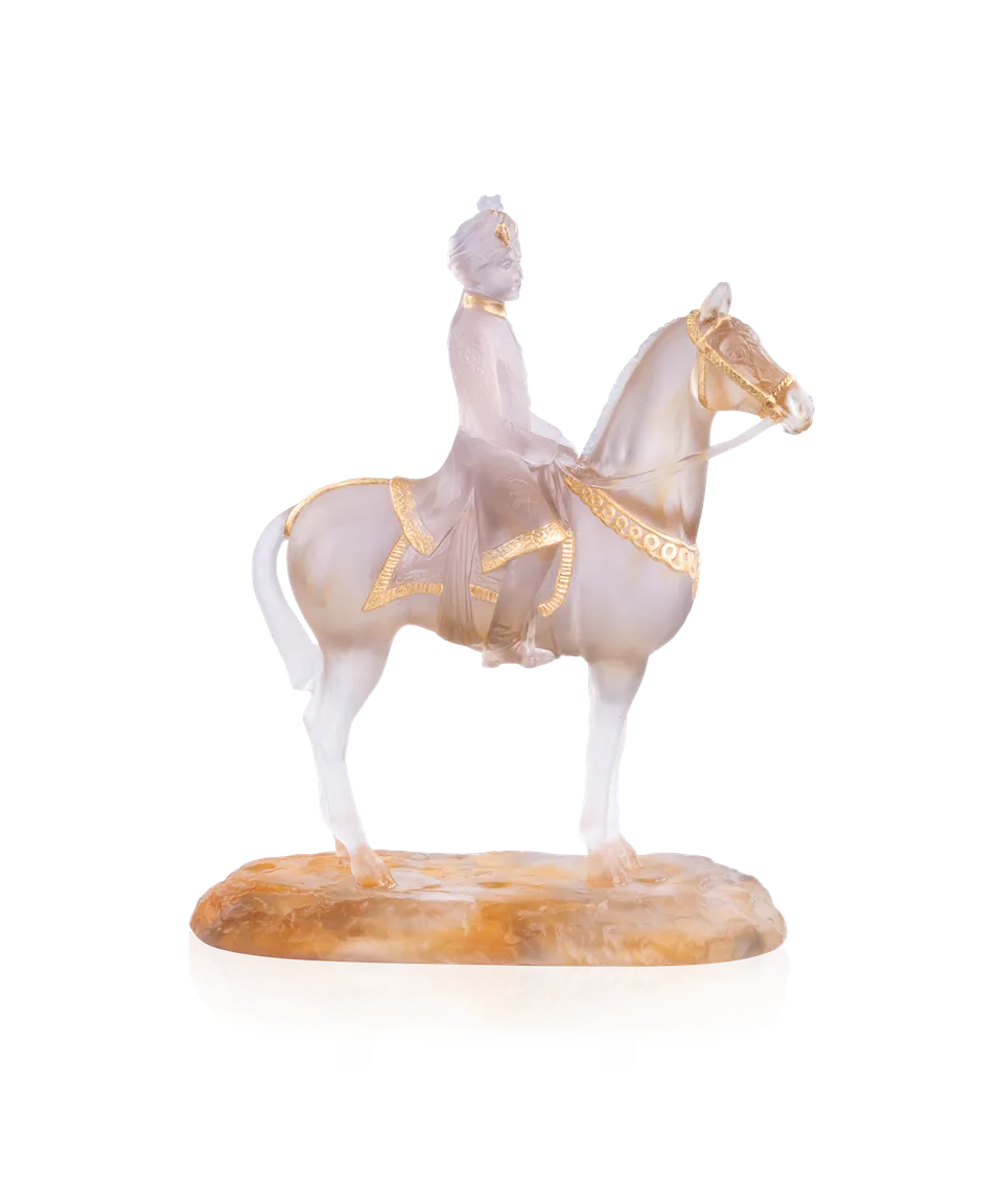 daum-cavalier-marwari-sculpture-cheval-cristal-dor-75ex image 1