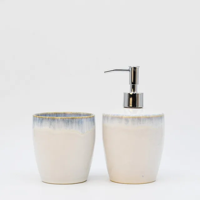 luisa-paix-o-brisa-set-salle-de-bain-gr-s-blanc-bleu-2-pi-ces image 1
