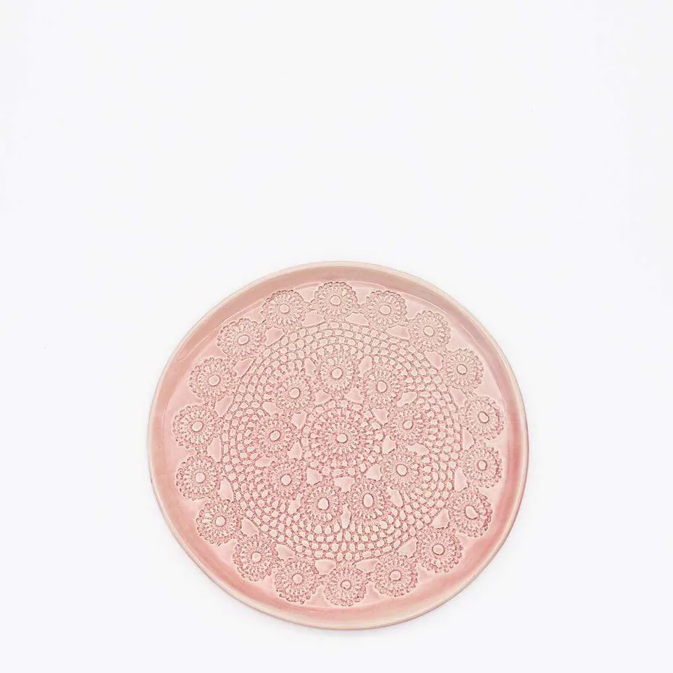 luisa-paix-o-flores-assiette-c-ramique-rose-20cm image 1