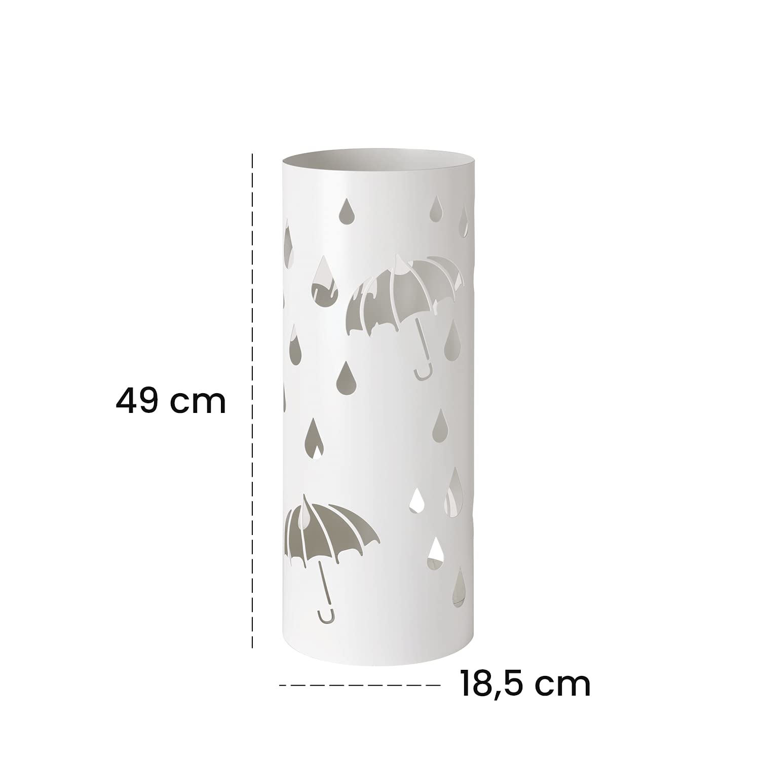 baroni-home-portaombrelli-porte-parapluie-cylindrique-blanc-49-cm image 2