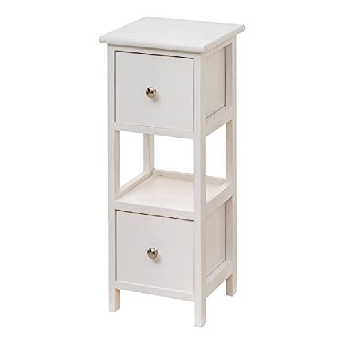 baroni-home-table-de-chevet-blanche-2-tiroirs-25x25x61-cm image 8