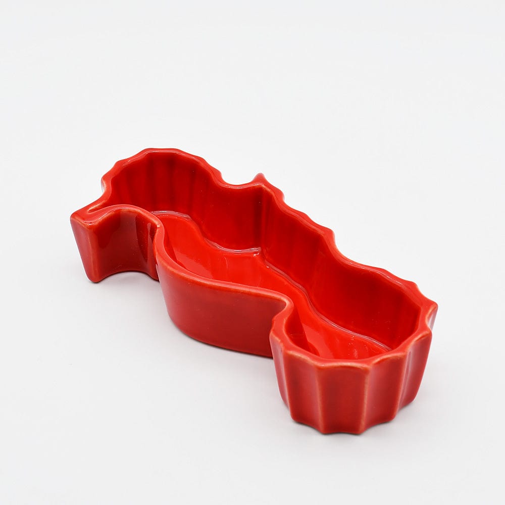 luisa-paix-o-vaisselle-portugaise-plat-hippocampe-rouge-18-cm-c-ramique image 2