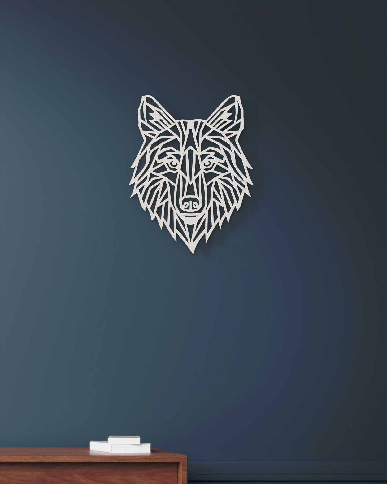 je-suis-art-animaux-loup-one-line-d-co-murale-m-tal-trait image 2