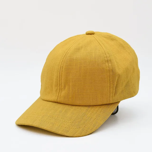luisa-paix-o-accessoires-casquette-en-lin-ochre-55-61-cm image 1