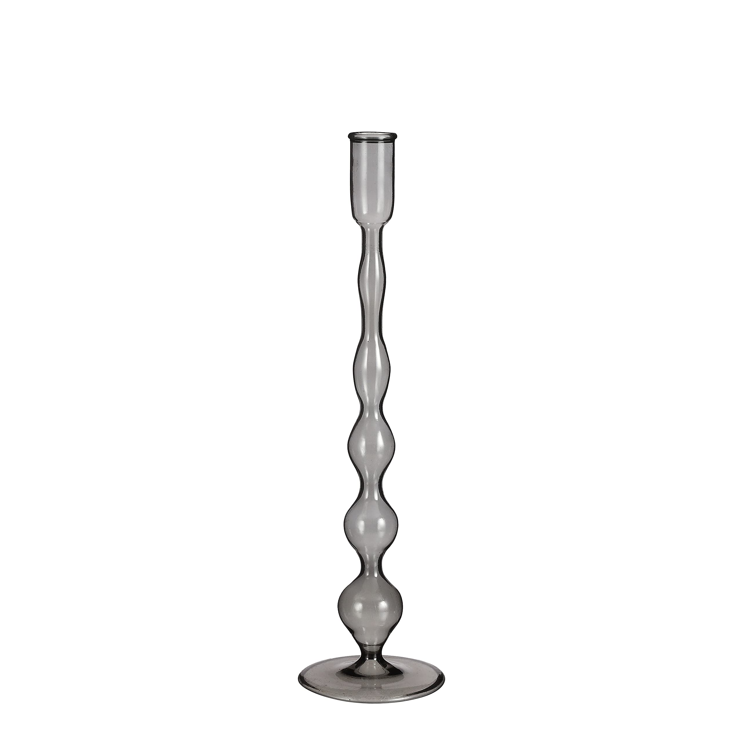 mica-decorations-trent-bougeoir-verre-gris-fonc-33-cm image 1