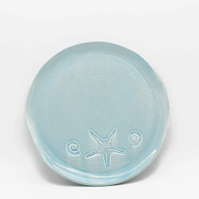 luisa-paix-o-estrela-do-mar-assiette-turquoise-27-cm-c-ramique image 1
